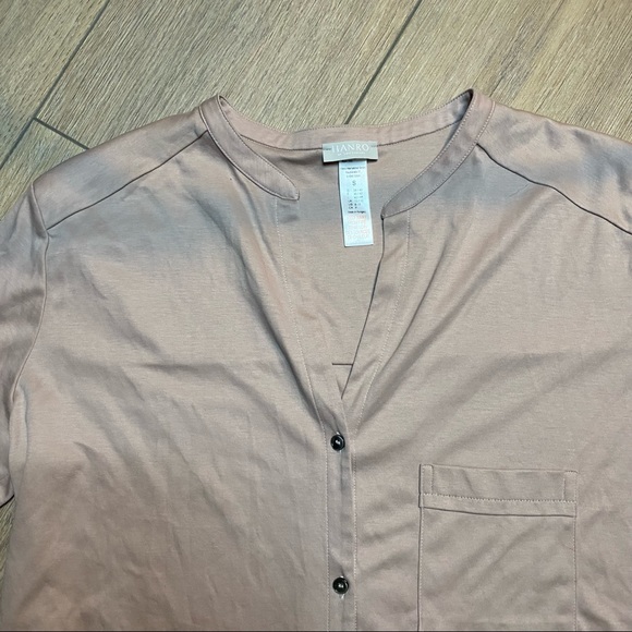 HANRO pink cotton Pure Essence pajama top S - Picture 3 of 12